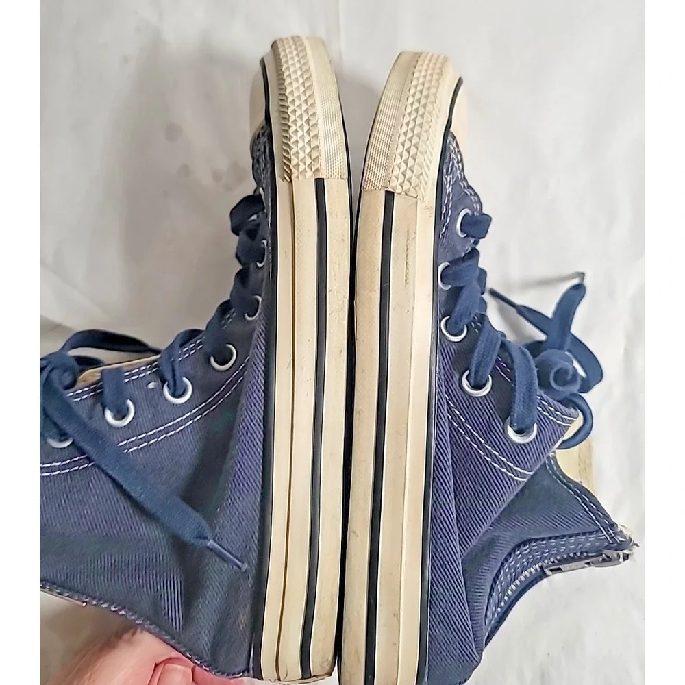Converse‎ All Star Chuck Taylor High Top Sneakers Back Zipper Navy US 5 Y2k - Picture 9 of 9